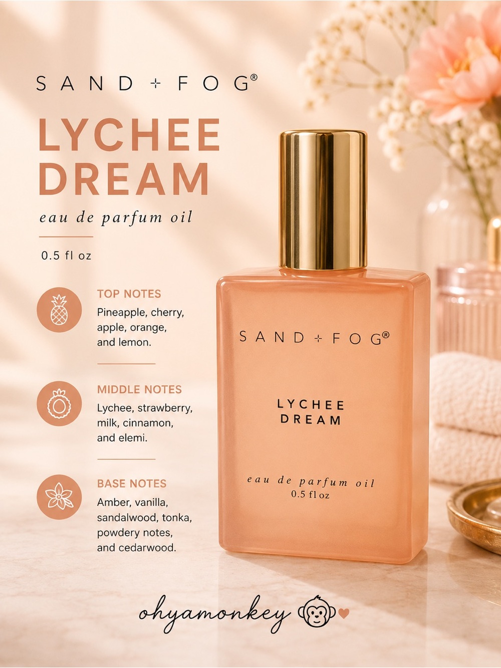 SAND+FOG Lychee Dream EDP Rollerball Oil
